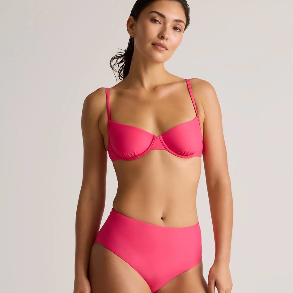 Quince Italian Demi Bikini Top In Hibiscus Size Medium R276